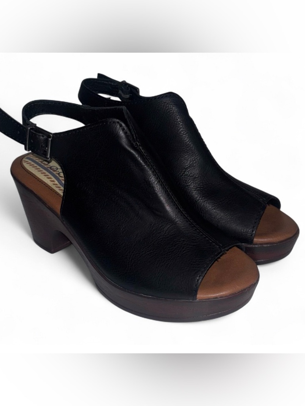 B.O.C. Born Women’s Open Toe Slingback Sandals Platform Wedge Block Heels Size 8
